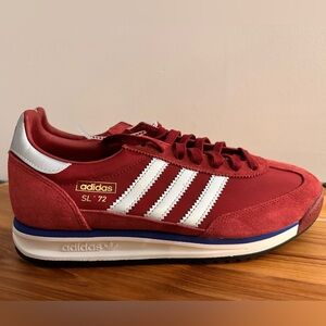 Adidas Maroon and White SL '72 Sneakers